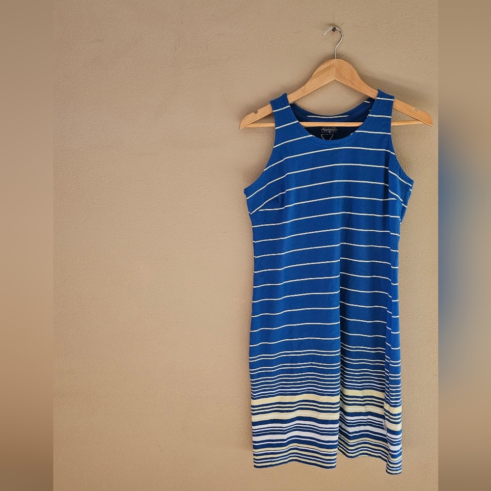 Blue Striped Sleeveless Dress